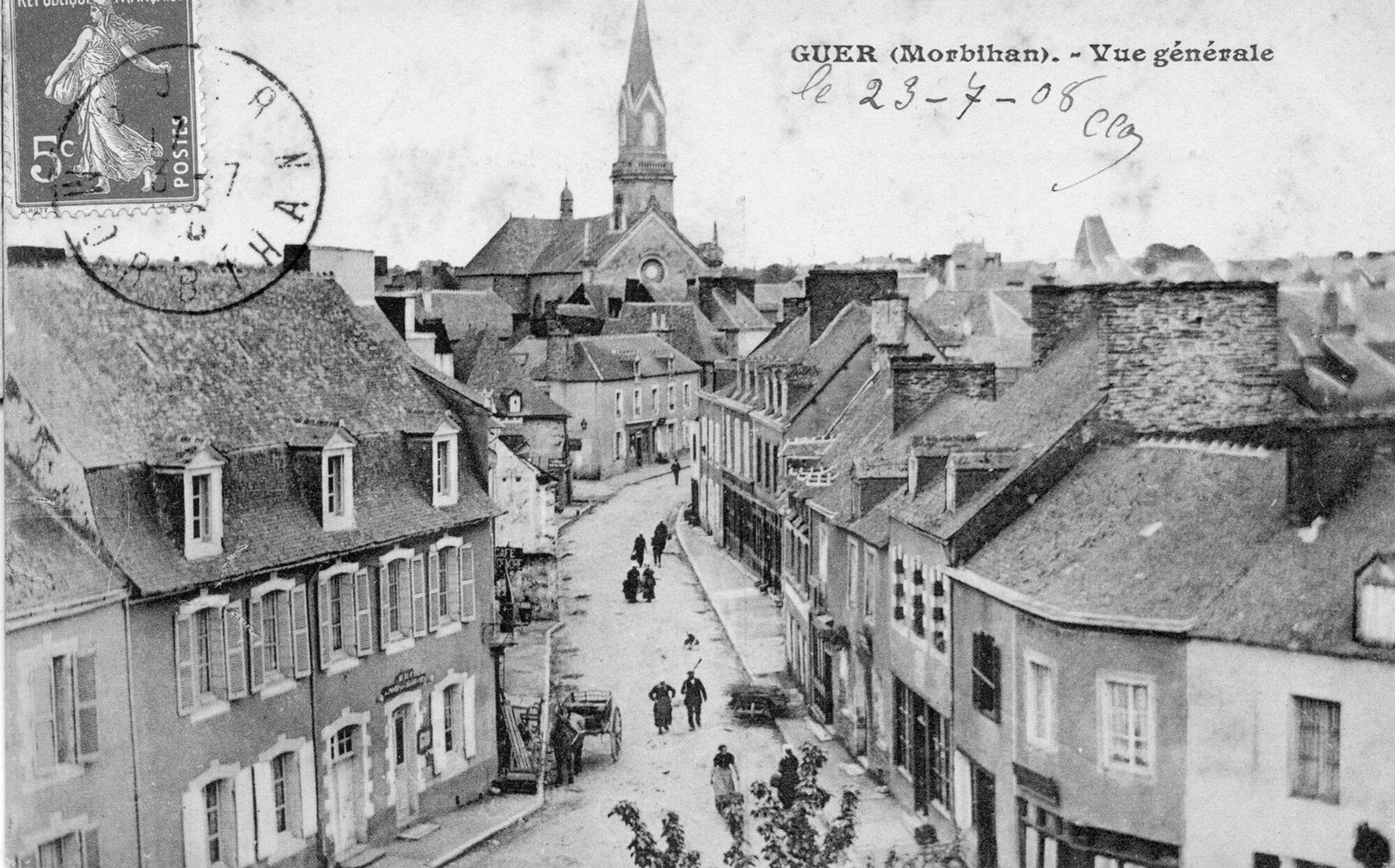 Carte postale ancienne Guer rue St Gurval